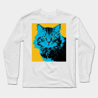 CAT POP ART  YELLOW Long Sleeve T-Shirt